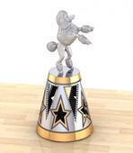 Серебряный колокольчик «Любимец публики» с золочением в подарочном футляре