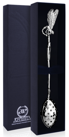 117СЧ03001 Серебряная ложка для заварки «Стрекоза»