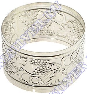 535КЦ00001 Серебряное кольцо для салфеток «Виноград»