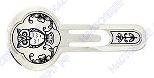 Серебряная закладка для книг «Сова» с чернением