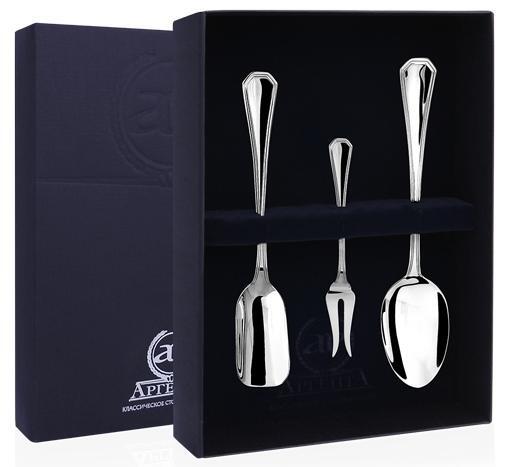 Набор чайный Элегант 3 пр. (совок+в лим+ л чайн) пр.925+футляр