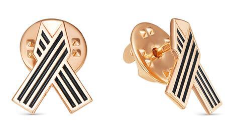 Серебряный значок «Георгиевская лента»